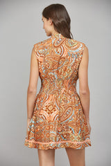 Remy Aztec Zip Front Dress - Rust Multi