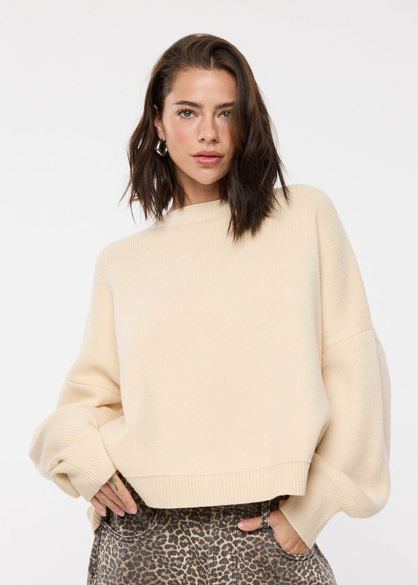 Kobe Drop Shoulder Sweater - Ecru