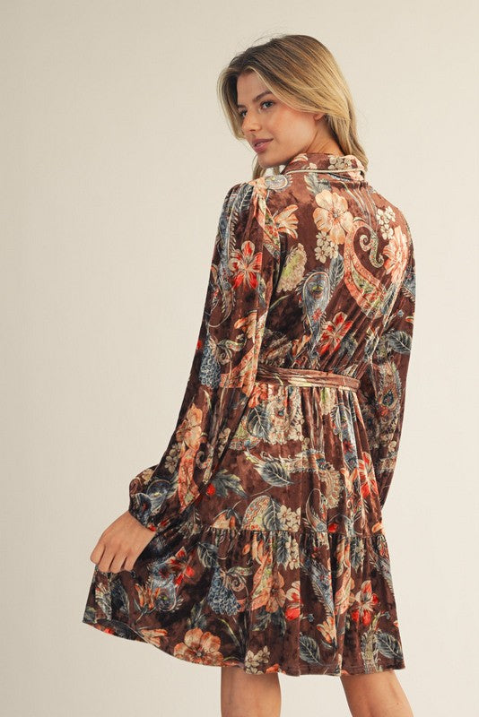 Celia Velvet Dress - Toffee