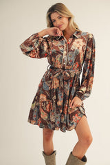 Celia Velvet Dress - Toffee