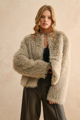 Daphne Fur Jacket - Stone