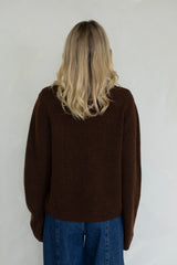 Tucker Tie Front Cardigan - Chocolate