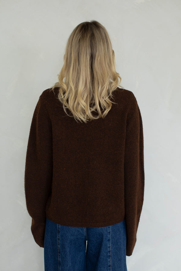 Tucker Tie Front Cardigan - Chocolate