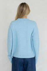 Tucker Tie Front Cardigan - Dusty Blue