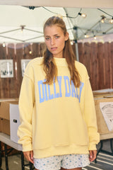 Dilly Dally Mock Sweatshirt - Butter Yellow