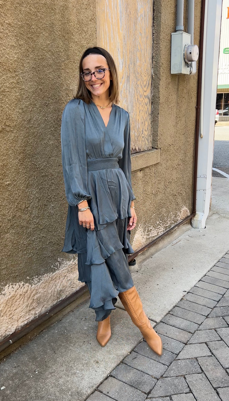 Steve Madden Bei Dress Cloud Grey – Ivy Lee Boutique