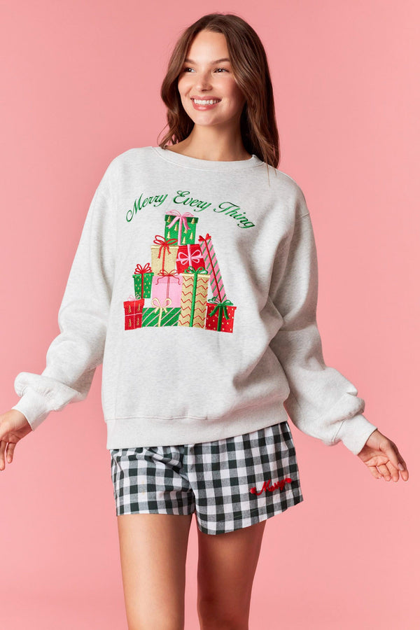 Merry Everything Sweatshirt - Heather Grey