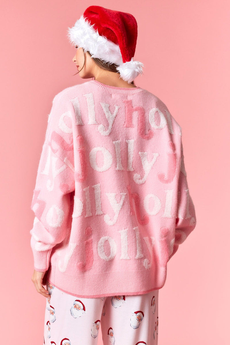 Holly Jolly 3D Yarn Sweater - Candy Pink