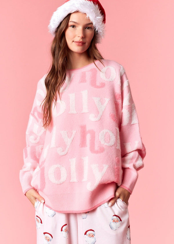 Holly Jolly 3D Yarn Sweater - Candy Pink