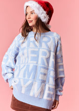 Merry 3D Yarn Sweater - Dusty Blue