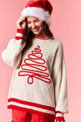 Christmas Tree with Pearl Detail Sweater