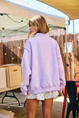 Embroidered Mockneck - Jesus Purple