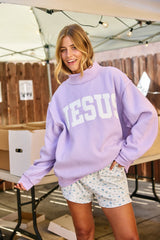 Embroidered Mockneck - Jesus Purple