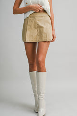 Manhattan Cotton Twill Skort - Taupe