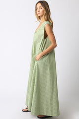 Violet Stripe Maxi Dress - Green