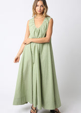Violet Stripe Maxi Dress - Green