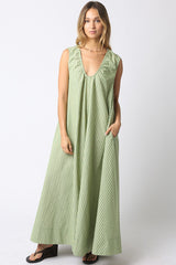 Violet Stripe Maxi Dress - Green