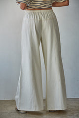 Sophia Wide Leg Pants - Ecru