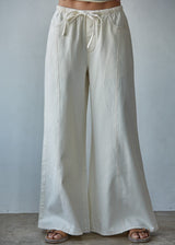 Sophia Wide Leg Pants - Ecru