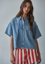 Rocky Chambray Denim Top - Blue Denim