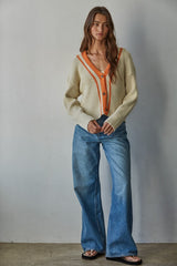 Liam Cardigan - Natural Orange