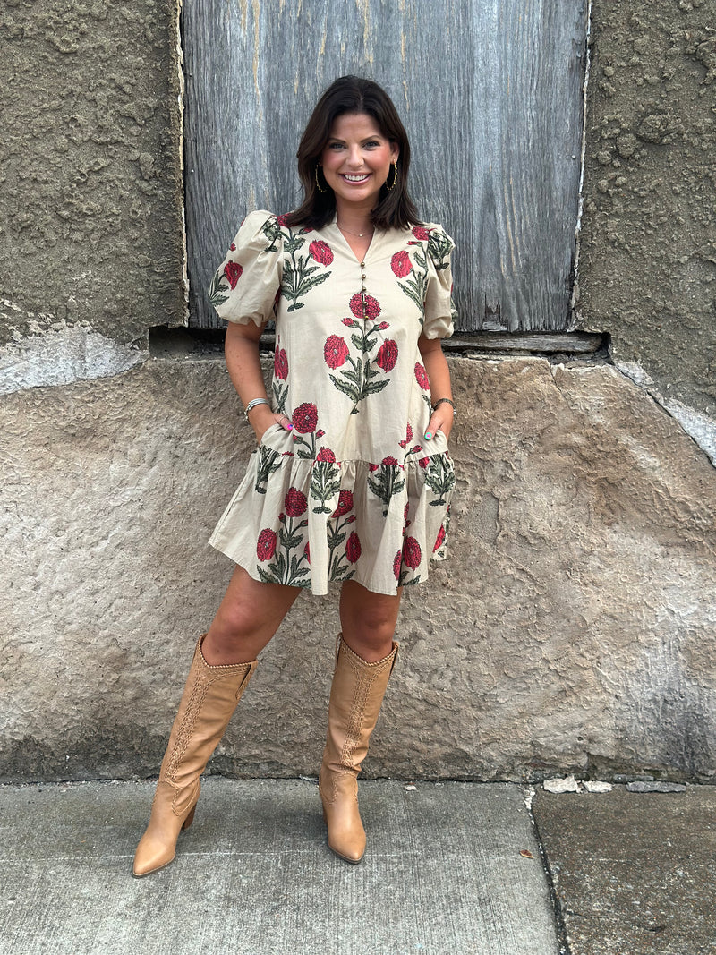 Holly Mini Dress - Ecru