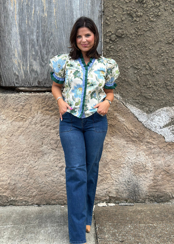 JBD | Patch Pocket Wide Leg Flare - Dark Denim