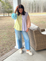 Spring Sorbet Blouse- Yellow/Purple