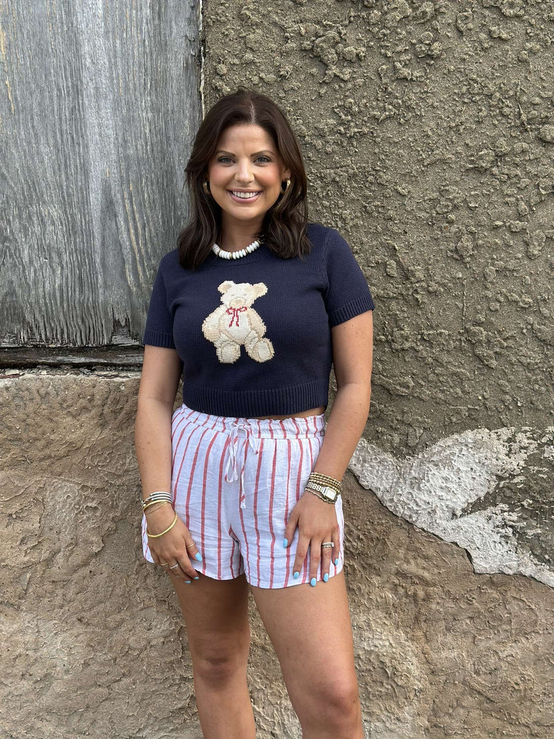 Hamptons Cropped Bear Sweater