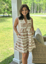 Elan | Venus Dress - Beige Two Toned