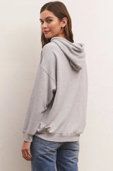 Z Supply: Oversized Modal Fleece Hoodie - Heather Grey