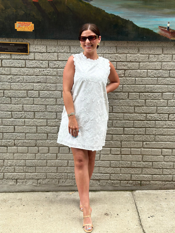 Lillian Floral Mini Dress - Off White