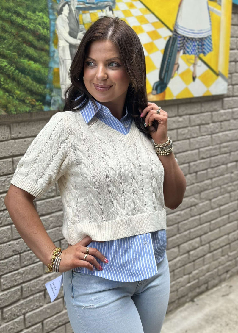 Carmen Sweater Top - Oatmeal