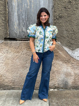 Maggie Floral Top - Ecru