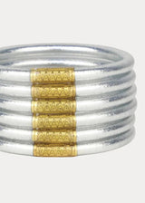 BUDHAGIRL - All Weather Bangles - Silver (Set of 6)