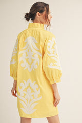 Monroe Floral Print Dress - Yellow