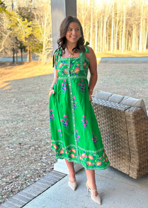 Green Goddess Midi Dress