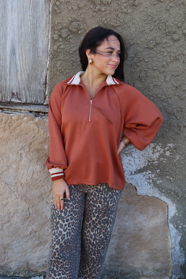 SoCal Half Zip Top - Clay