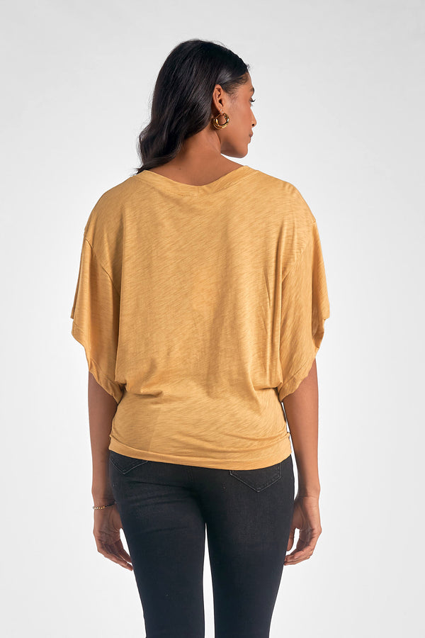 Elan: Sirus Short Sleeve Crew Neck - Gold