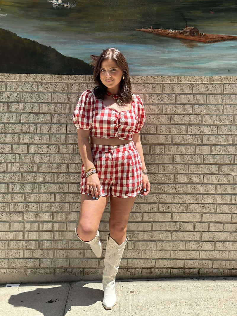 Junie Set - Red Gingham
