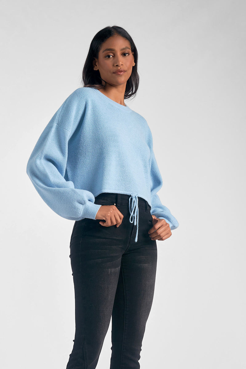 Elan: Arctic Blue Drawstring Sweater