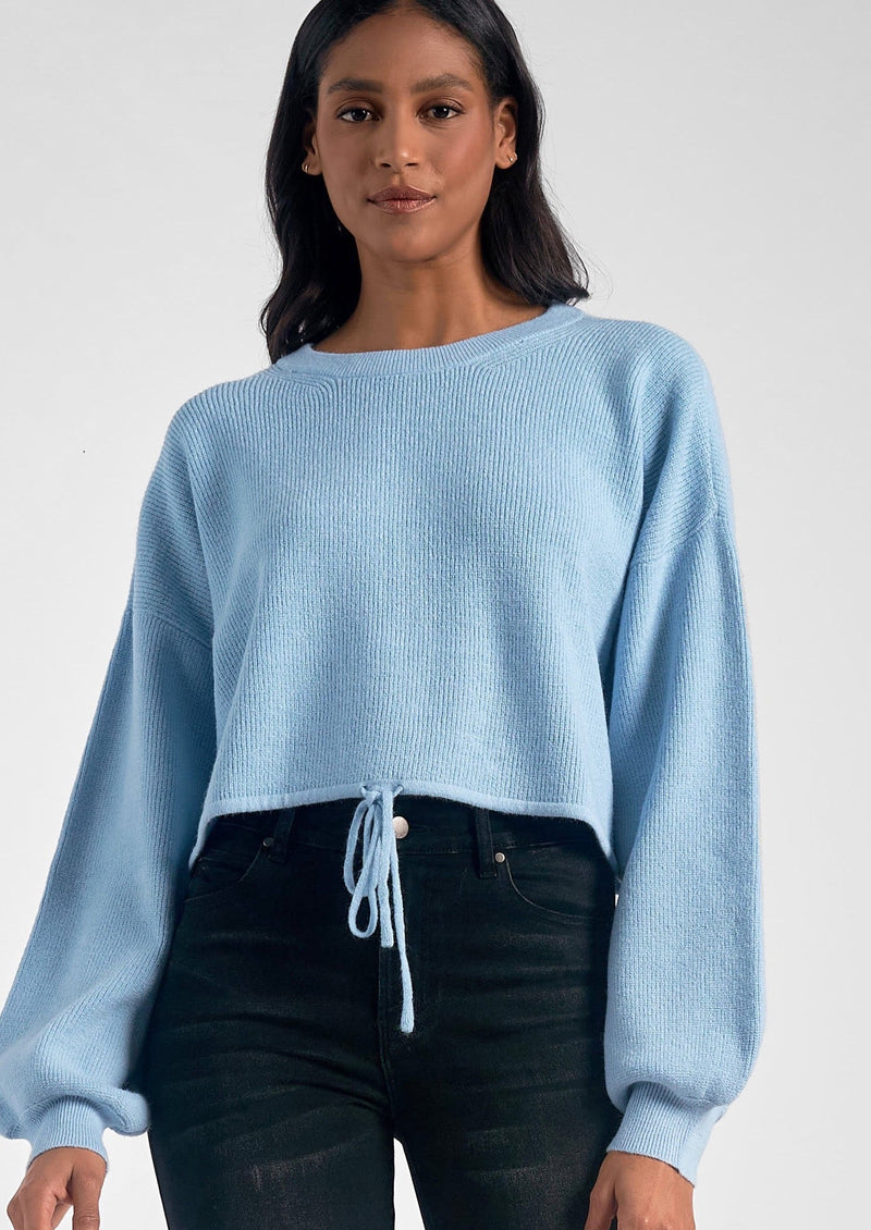 Elan: Arctic Blue Drawstring Sweater