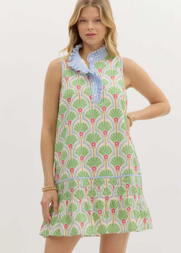 Trutti Tropic Mini Dress - Green