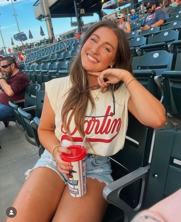 Darlin’ Oversized Muscle Tee- Cream