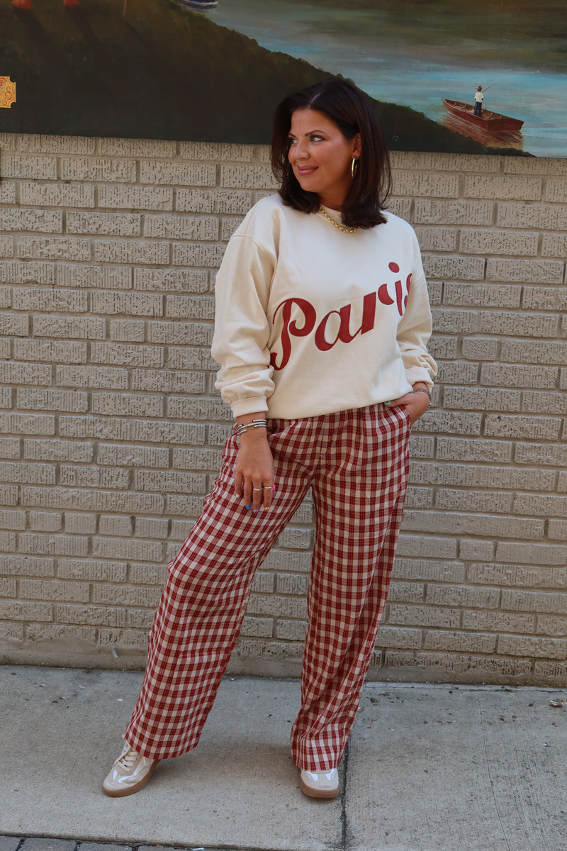 Paris Patch Front Sweatshirt - Cream