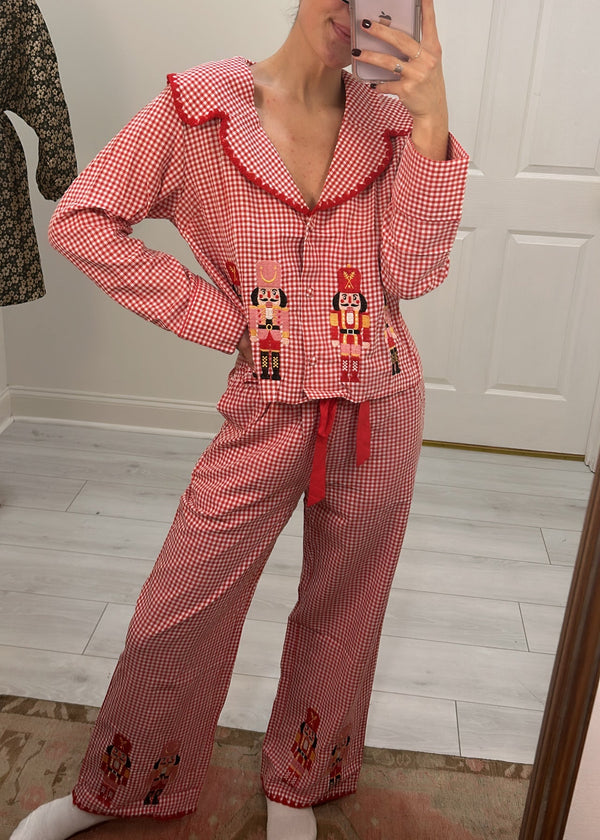 Nutcracker Gingham Pj Set - Red