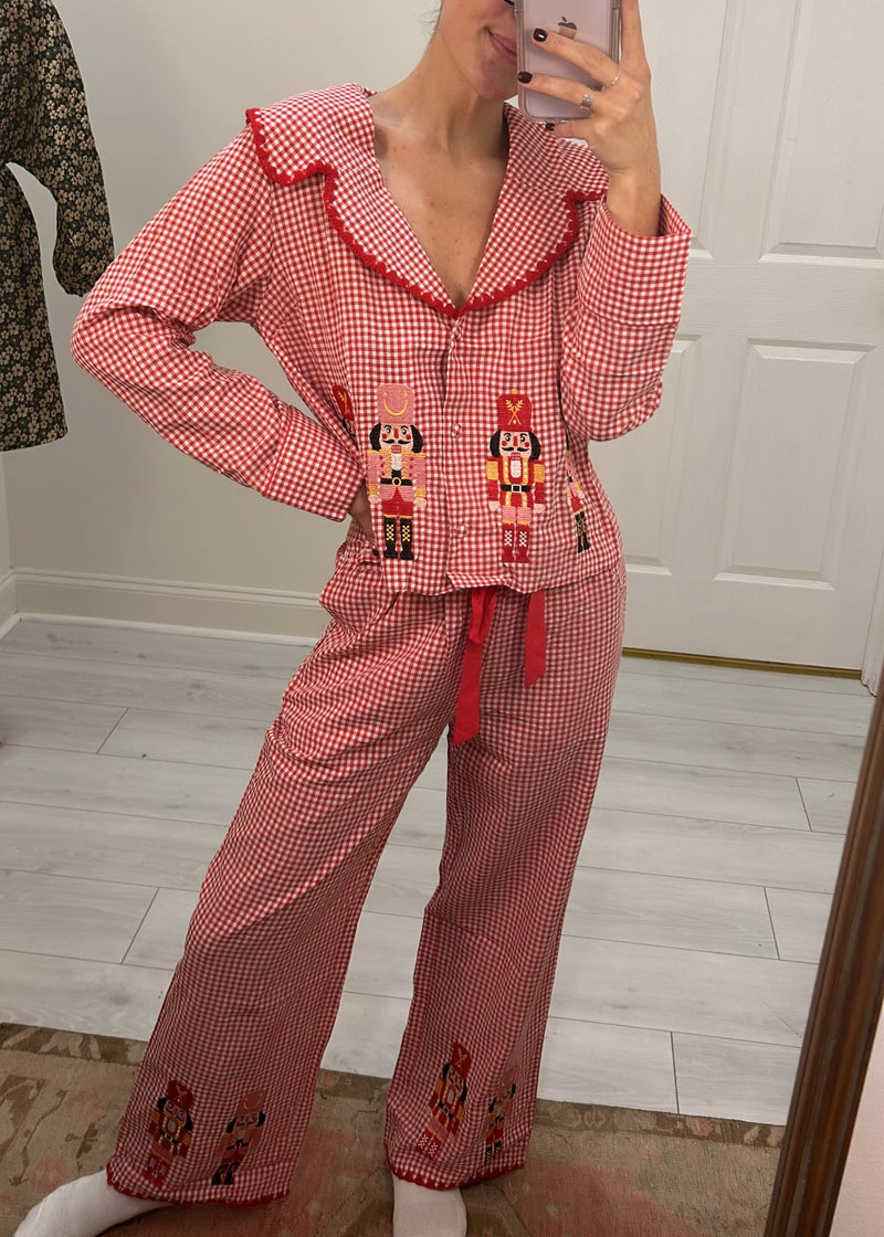 Nutcracker Gingham Pj Set - Red