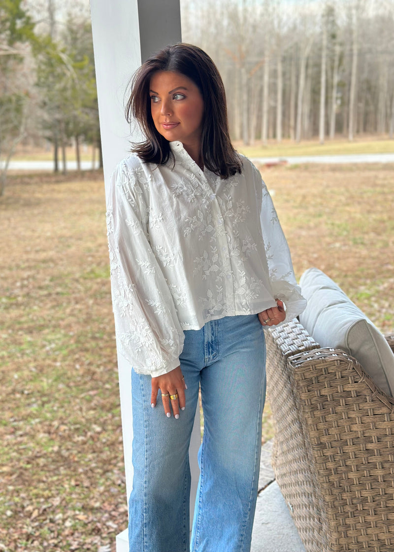 Ivy Textured Blouse - Off White