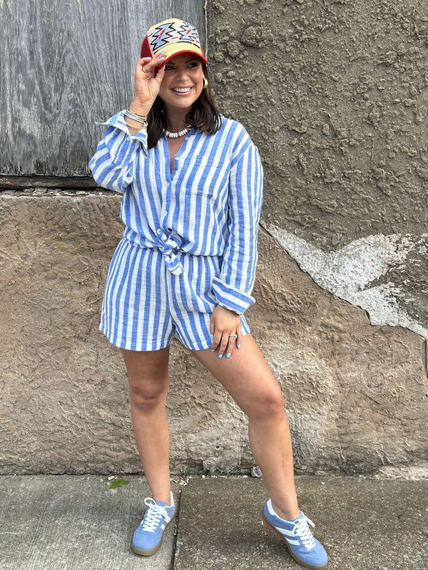 Z Supply | Saturdays Stripe Shirt - White/Blue