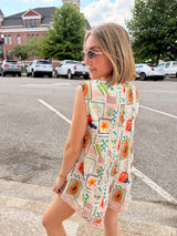 Playful Summer Citrus Print Romper - Ivory Multi